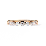 0.50 Carat Round Shape 7 Stone Diamond Wedding Band In Yellow Gold 18K Rose Gold Natural Diamond