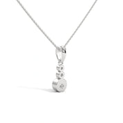 0.39 Ct Three Stone Black And White Diamond Pendant