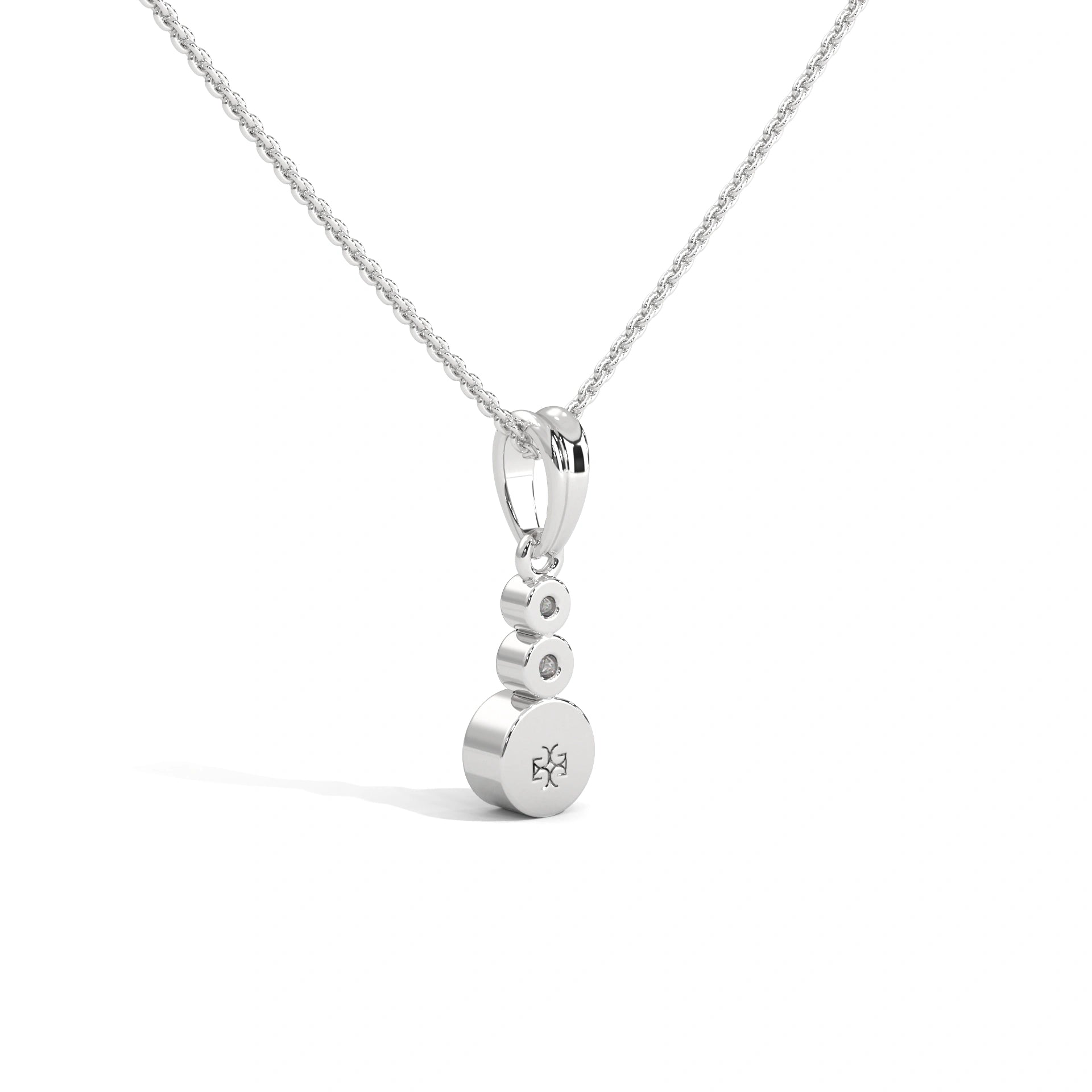 0.39 Ct Three Stone Black And White Diamond Pendant