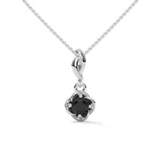 0.65 Carat Round Solitaire Black Diamond Pendant