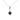 Classic Front View of 0.50 Carat Round Black Diamond Solitaire Pendant in White Gold Featuring Twisted Bail Design.