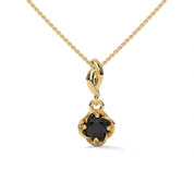 0.65 Carat Round Solitaire Black Diamond Pendant
