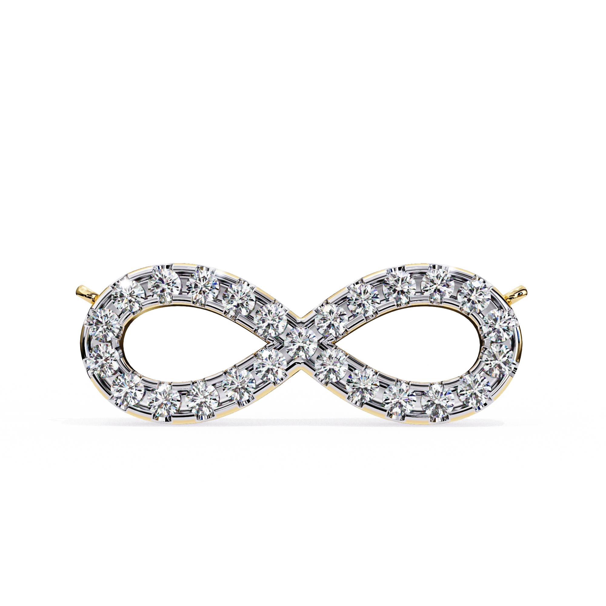 0.50ct Lab Diamond Infinity Necklace In Yellow Gold