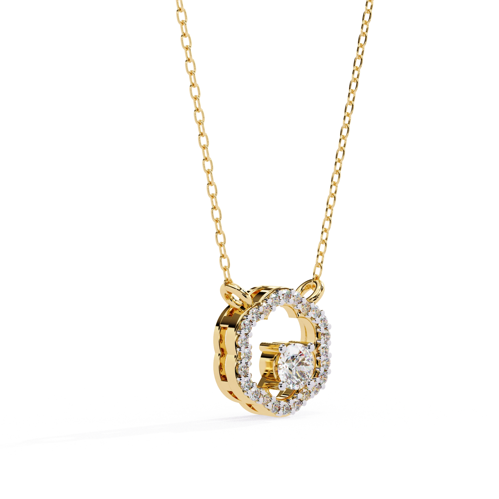 0.50 Ct Round Cut Lab Diamond Quatrefoil Necklace In Yellow Gold