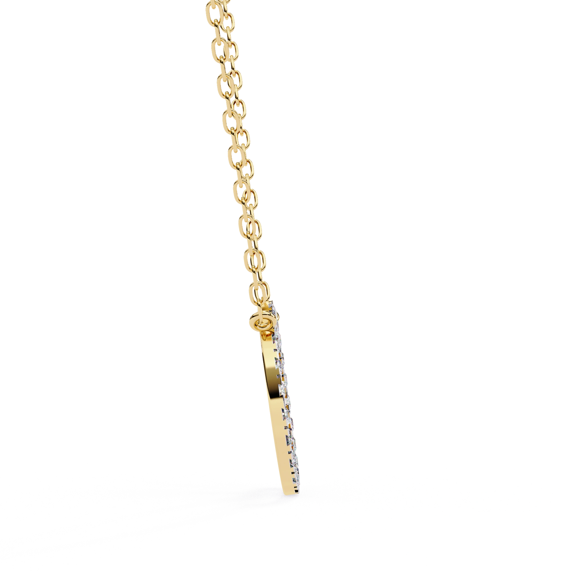 0.50ct Lab Diamond Prong Set Circle Necklace Yellow Gold