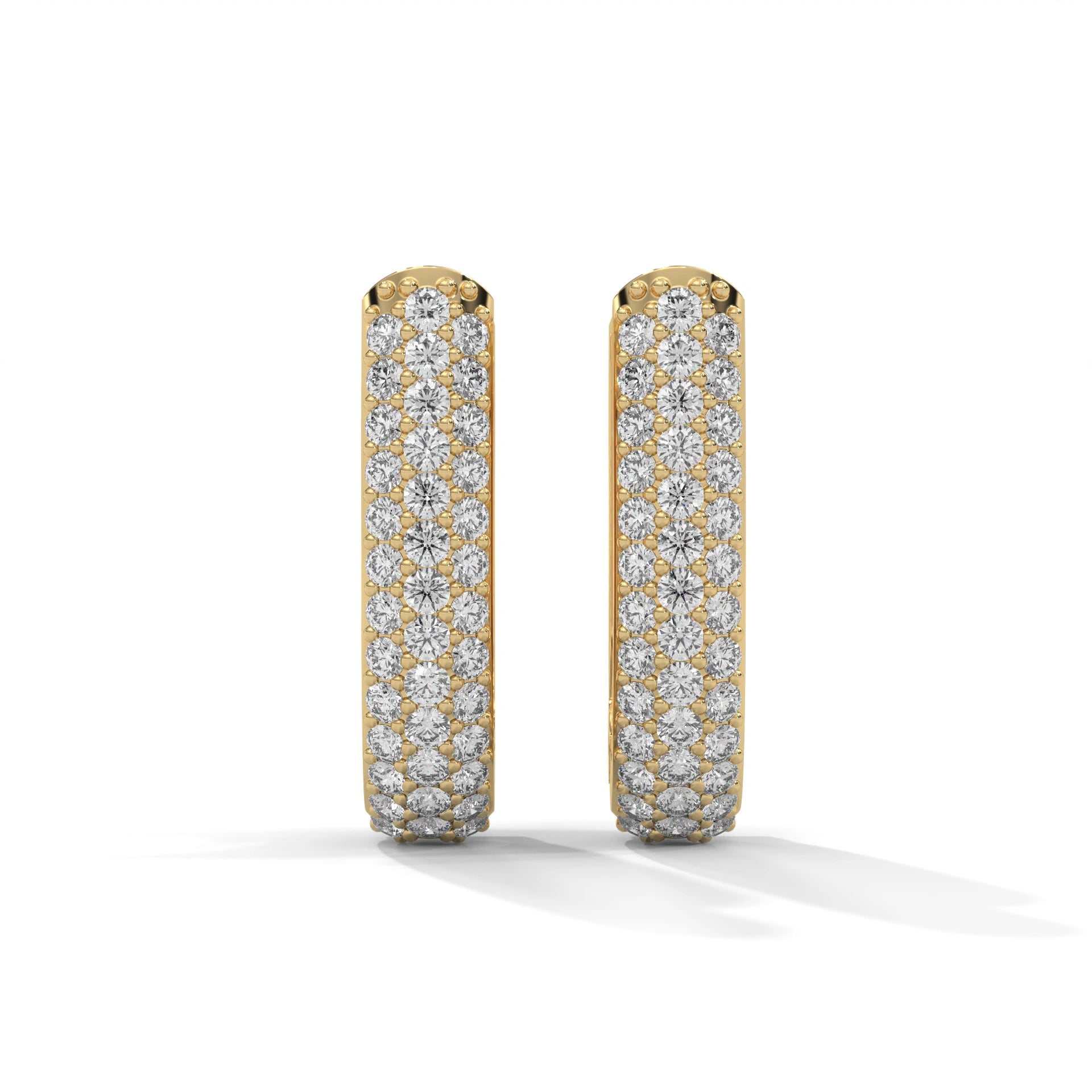 0.52 Carat Huggie Hoop Earrings for Women in Yellow Gold 18K Yellow Gold Natural Diamond