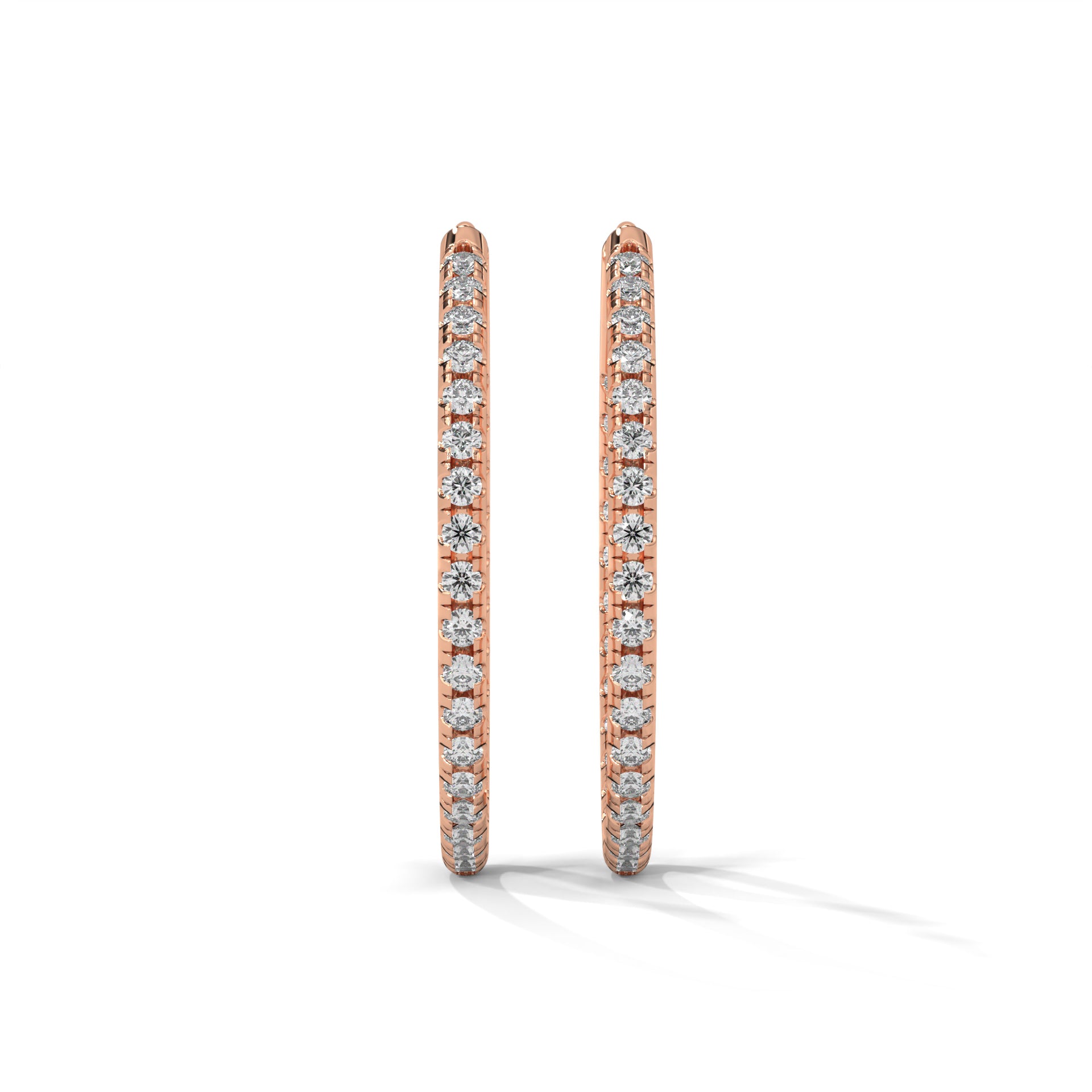 0.54ct Lab Grown Diamond Women's Hoop Earrings 18K Rose Gold Natural Diamond