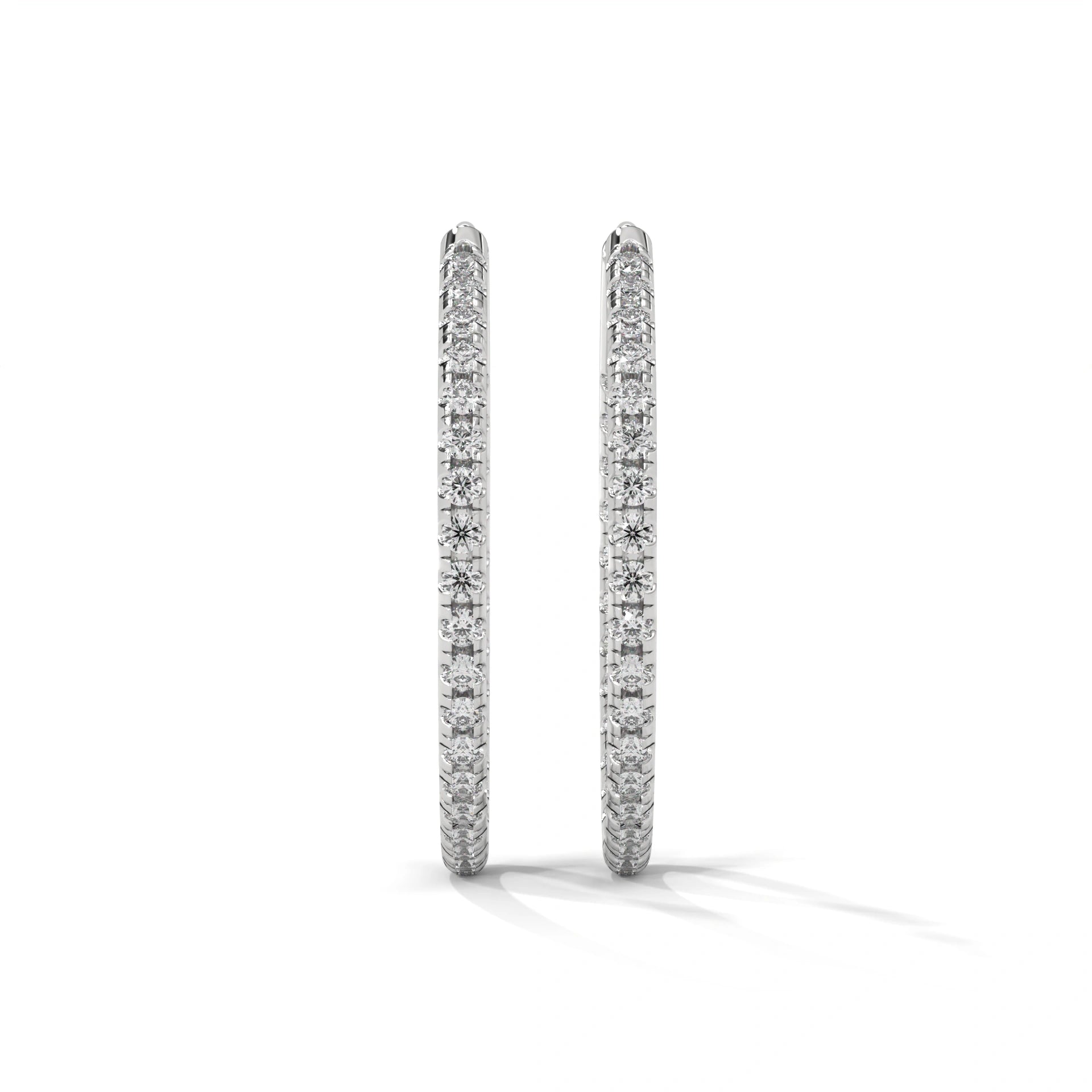 0.54ct Lab Grown Diamond Women's Hoop Earrings 950 Platinum Natural Diamond