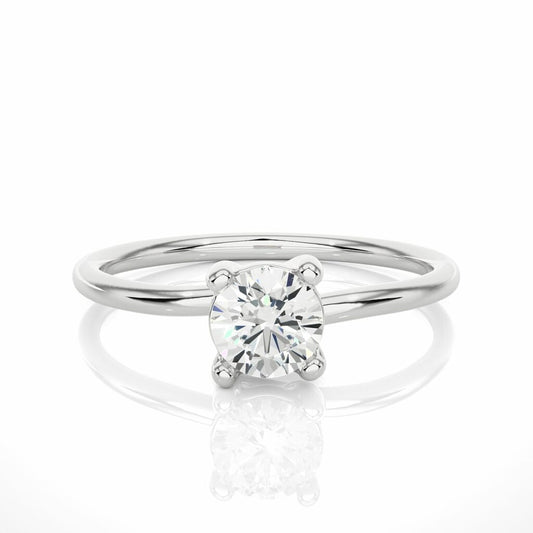 Simple Solitaire Lab Made Diamond Engagement Ring