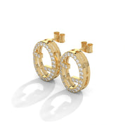 0.56 Carat Diamond Earrings Studs Women's in Yellow Gold