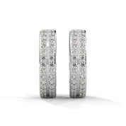 0.56 Carat Diamond Hoop Earrings for Women in Rose Gold 950 Platinum Natural Diamond