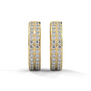 0.56 Carat Diamond Hoop Earrings for Women in Rose Gold 18K Yellow Gold Natural Diamond