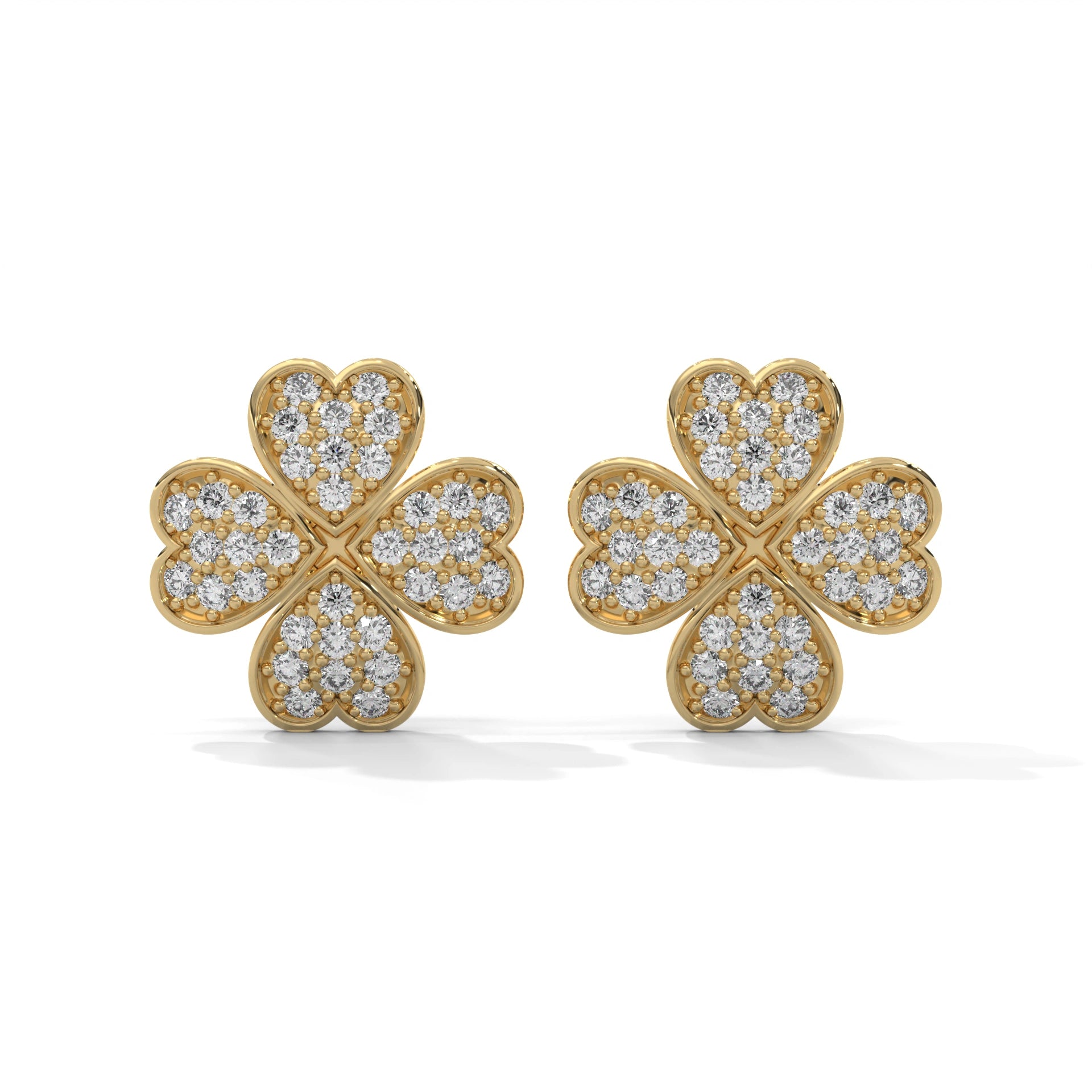 0.59 Carat Diamond Stud Earrings For Women 18K Yellow Gold Natural Diamond
