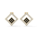 Shop 0.58 Carat Round Cut Black Diamond Cluster Halo Stud Earrings