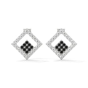 Shop 0.58 Carat Round Cut Black Diamond Cluster Halo Stud Earrings