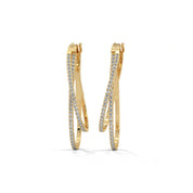 1 ct Lab Grown Diamond Cuff Earrings White Gold 18K Yellow Gold Natural Diamond