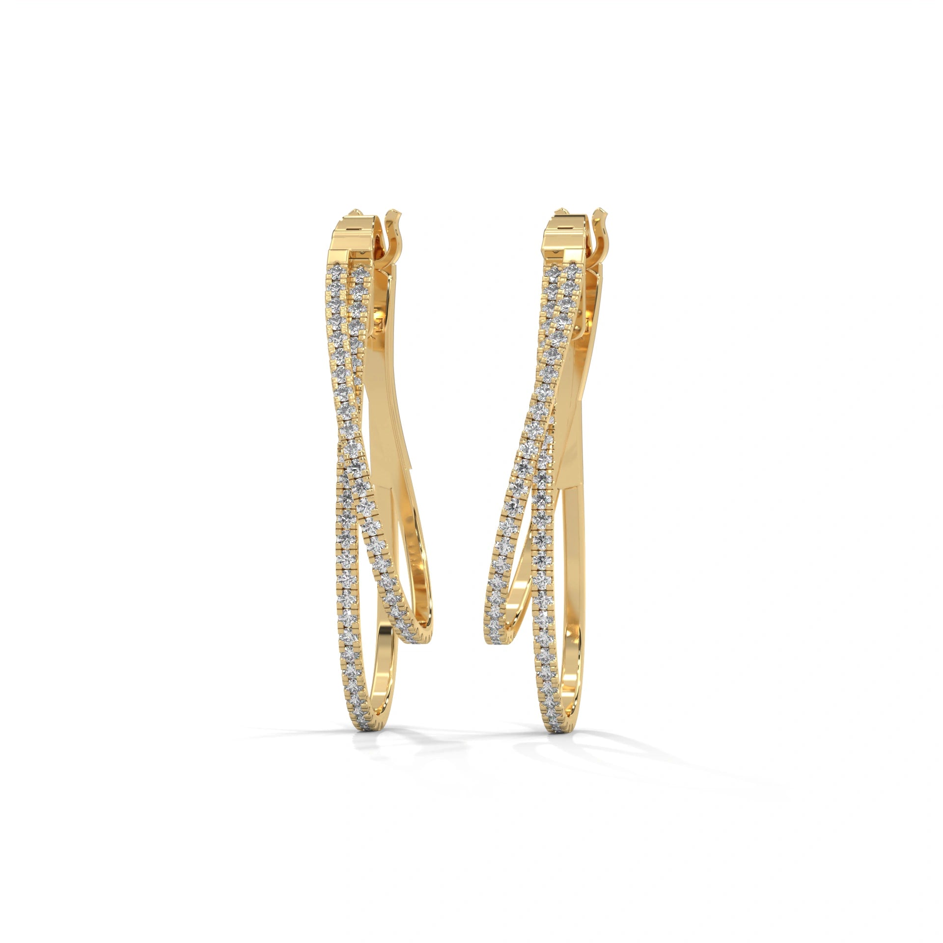 1 ct Lab Grown Diamond Cuff Earrings White Gold 18K Yellow Gold Natural Diamond