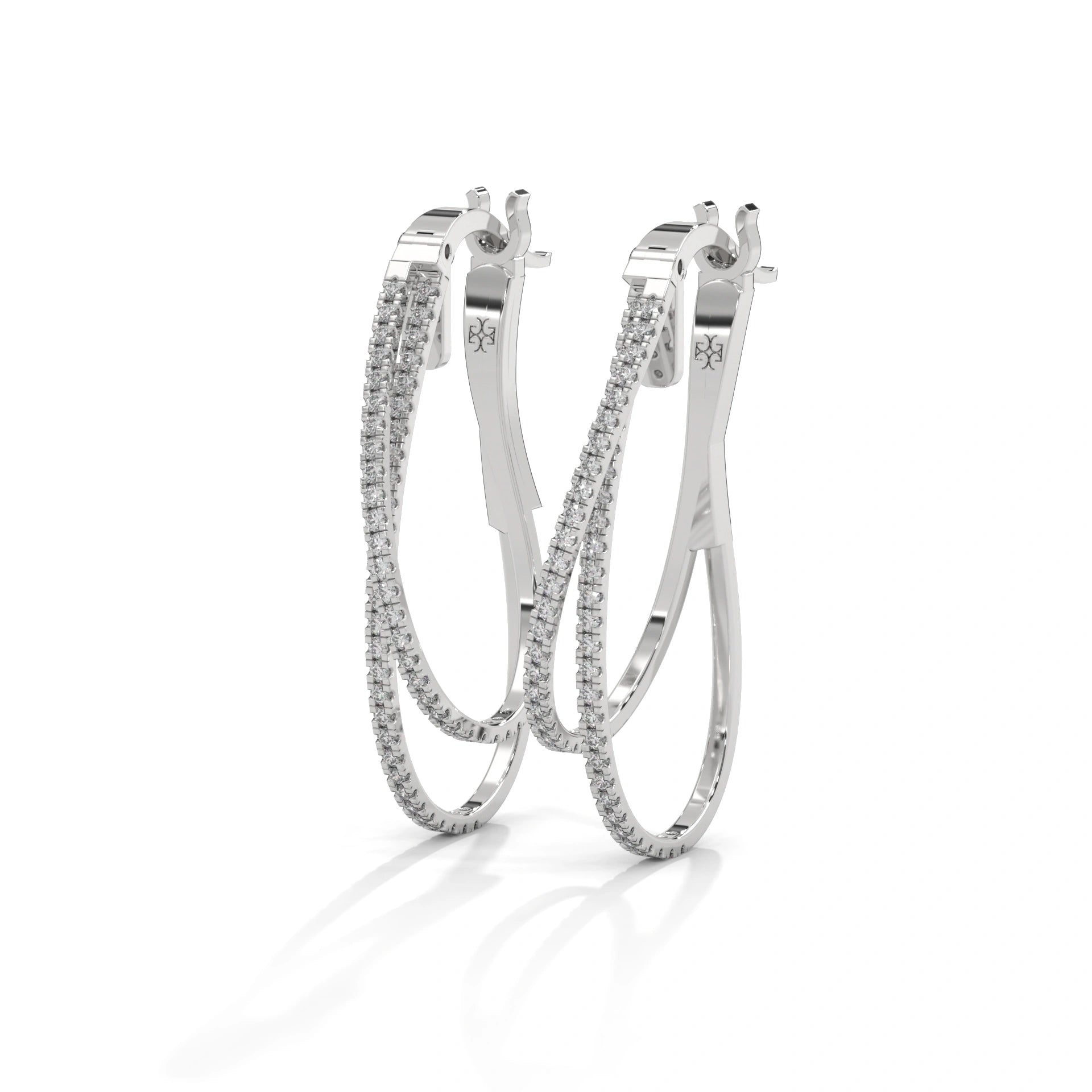 1 ct Lab Grown Diamond Cuff Earrings White Gold