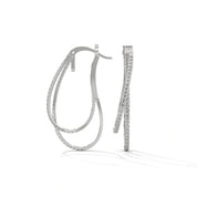 1 ct Lab Grown Diamond Cuff Earrings White Gold