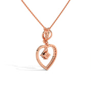 0.62 Ct T.W.T Black Diamond Heart Pendant Necklace in Rose Gold