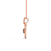 0.62 Ct T.W.T Black Diamond Heart Pendant Necklace in Rose Gold