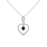 0.62 Ct T.W.T Black Diamond Heart Pendant Necklace in Rose Gold