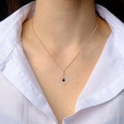 0.62 Ct T.W.T Black Diamond Heart Pendant Necklace in Rose Gold