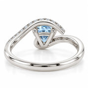 0.64 Carat Blue Heart Cut Diamond Pave Ring