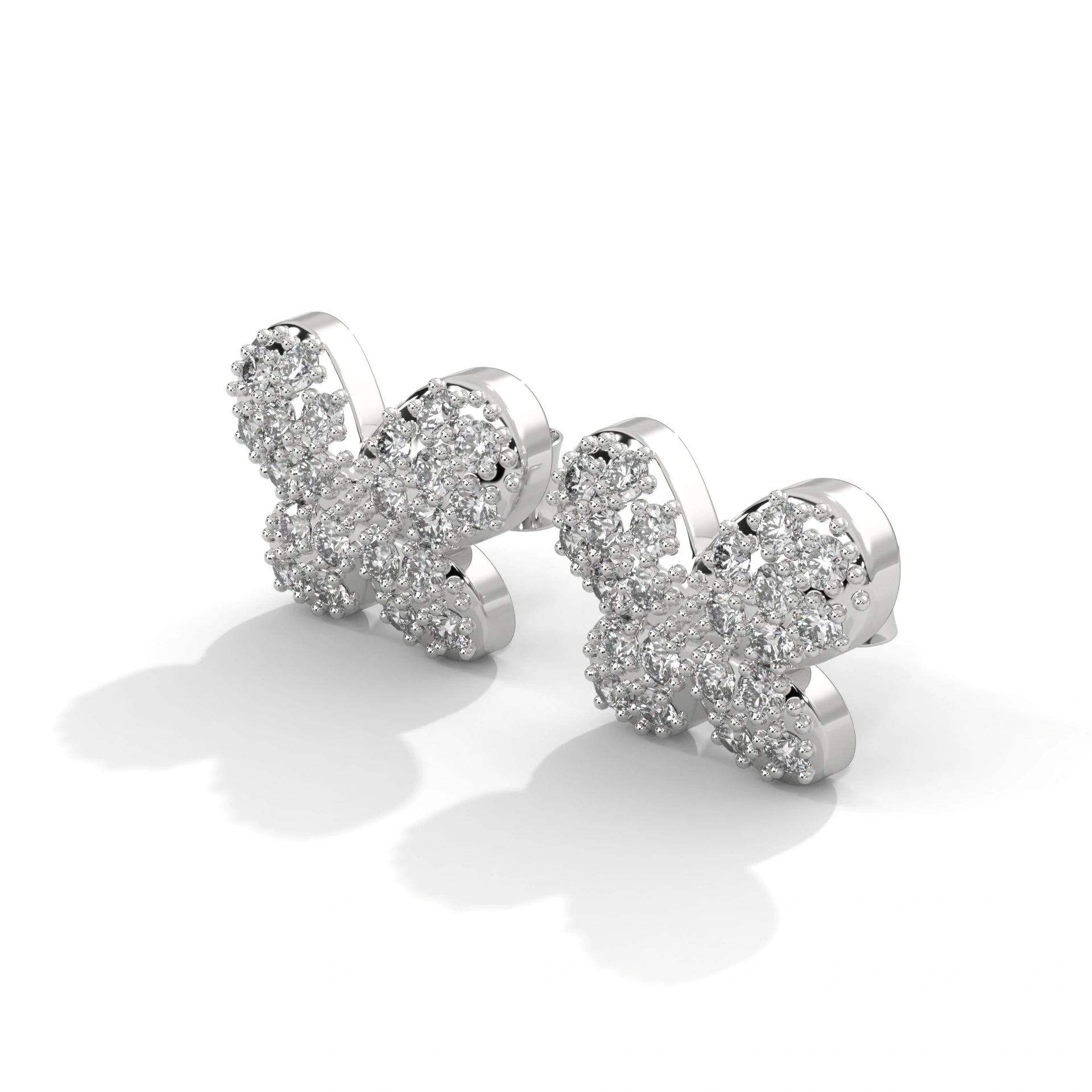 0.65 Carat Lab Grown Diamond Stud Earrings Womens in White Gold
