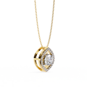 0.68 Ct Round Lab Diamond Marquise Cut Halo Pendant