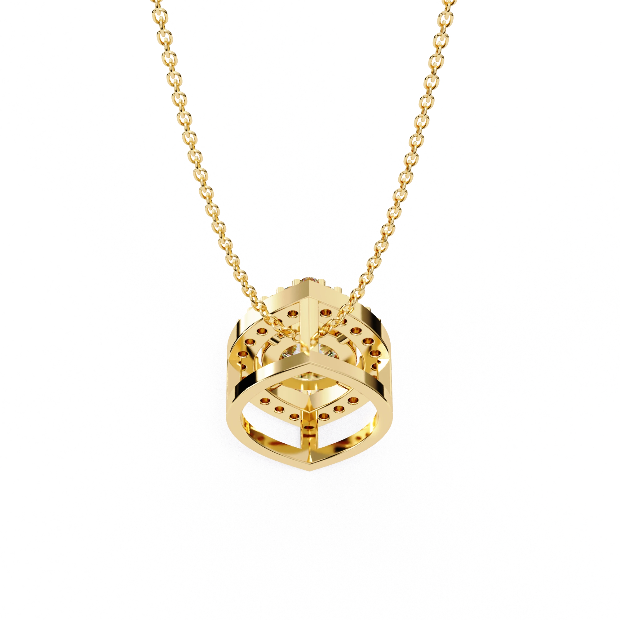 0.68 Ct Round Lab Diamond Marquise Cut Halo Pendant