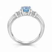 Metal View Of 0.69 Carat Oval Cut Blue Diamond Ring
