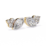0.61 Carat Diamond Earrings Studs Marquise Design