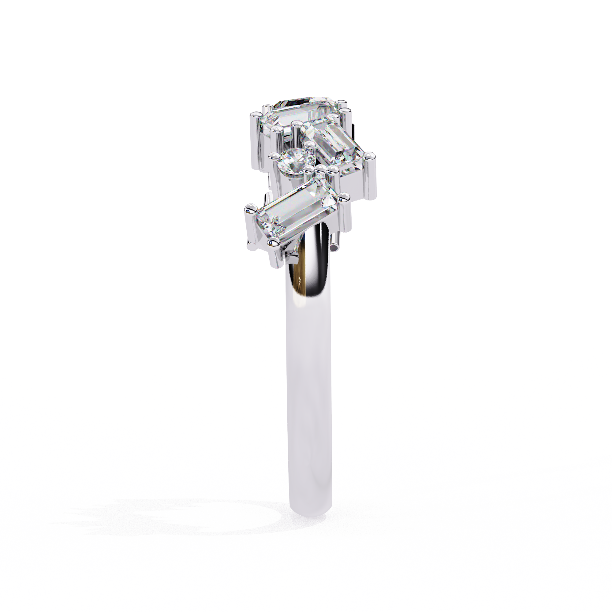 0.70 Carat Baguette & Round Shape Diamond Wedding Band In White Gold Eternity Wedding Rings