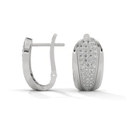 0.71 Ct TWT Pavé Diamond Hoop Earrings