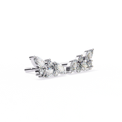 0.72 Carat Diamond Stud Earrings Floral Cluster Design for Women