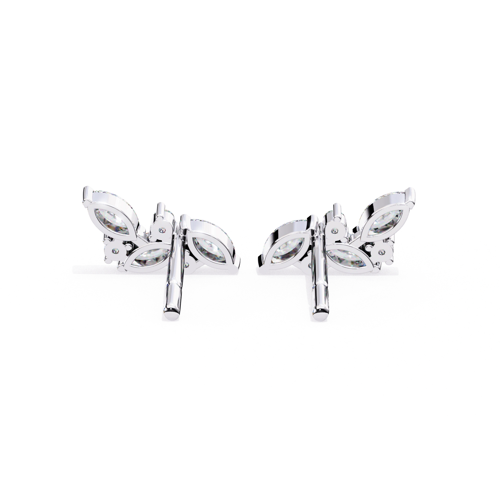 0.72 Carat Diamond Stud Earrings Floral Cluster Design for Women