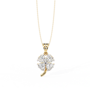 0.72 Ct heart cut lab diamond clover pendant