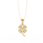 0.72 Ct heart cut lab diamond clover pendant