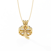 0.72 Ct heart cut lab diamond clover pendant