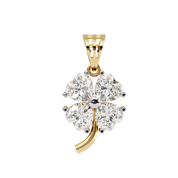 0.72 Ct heart cut lab diamond clover pendant