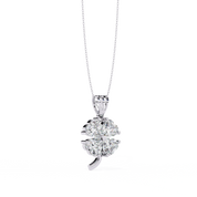 0.72 Ct heart cut lab diamond clover pendant 950 Platinum Natural Diamond