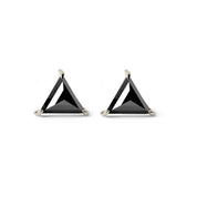 Triangle Shape Black Diamond Stud Earrings Unique Fine Jewelry