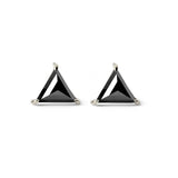 Triangle Shape Black Diamond Stud Earrings Unique Fine Jewelry