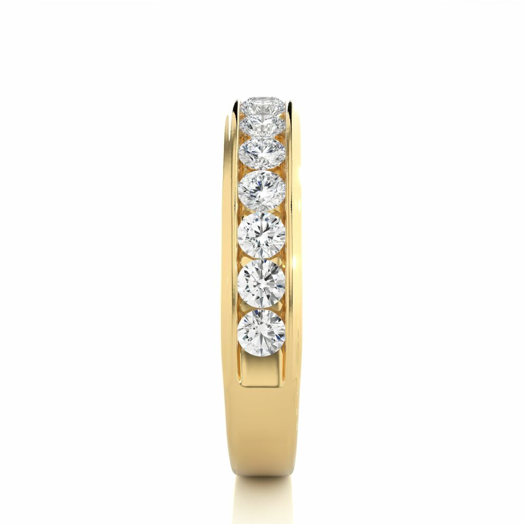 1.04 Carat Channel Setting Diamond Half Eternity Band In Yellow Gold