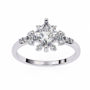 0.95 Ct Princess Lab Diamonds Ring White Gold With Accent Sides 950 Platinum Natural Diamond