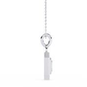 0.95 Ct Emerald Cut Lab Diamond Halo Pendant White Gold