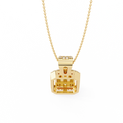 0.96 Ct Lab Diamond Emerald Shape Cluster Pendant