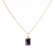 2 Carat Emerald Cut Diamond Solitaire Black Diamond Pendant necklace