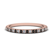 0.60 Carat Round Cut Diamond Bar Setting Black And White Diamond Half Eternity Ring
